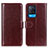 Coque Portefeuille Livre Cuir Etui Clapet M07L pour Oppo A54 4G Marron