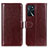 Coque Portefeuille Livre Cuir Etui Clapet M07L pour Oppo A54s Marron