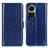 Coque Portefeuille Livre Cuir Etui Clapet M07L pour Oppo Reno10 Pro 5G Bleu