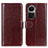 Coque Portefeuille Livre Cuir Etui Clapet M07L pour Oppo Reno10 Pro 5G Marron