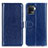 Coque Portefeuille Livre Cuir Etui Clapet M07L pour Oppo Reno5 F Bleu