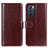 Coque Portefeuille Livre Cuir Etui Clapet M07L pour Oppo Reno6 5G Marron