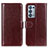 Coque Portefeuille Livre Cuir Etui Clapet M07L pour Oppo Reno6 Pro 5G Marron