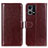 Coque Portefeuille Livre Cuir Etui Clapet M07L pour Oppo Reno7 4G Marron