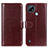 Coque Portefeuille Livre Cuir Etui Clapet M07L pour Realme C21 Marron