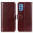 Coque Portefeuille Livre Cuir Etui Clapet M07L pour Samsung Galaxy M52 5G Marron