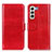 Coque Portefeuille Livre Cuir Etui Clapet M07L pour Samsung Galaxy S21 FE 5G Rouge