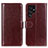 Coque Portefeuille Livre Cuir Etui Clapet M07L pour Samsung Galaxy S22 Ultra 5G Marron