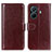 Coque Portefeuille Livre Cuir Etui Clapet M07L pour Vivo iQOO Z6 Pro 5G Marron