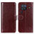 Coque Portefeuille Livre Cuir Etui Clapet M07L pour Vivo X80 Pro 5G Marron