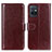 Coque Portefeuille Livre Cuir Etui Clapet M07L pour Vivo Y55 5G Marron