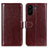 Coque Portefeuille Livre Cuir Etui Clapet M07L pour Xiaomi Poco C65 Marron