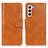 Coque Portefeuille Livre Cuir Etui Clapet M09L pour Samsung Galaxy S22 Plus 5G Marron