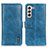 Coque Portefeuille Livre Cuir Etui Clapet M11L pour Samsung Galaxy S21 5G Bleu