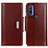 Coque Portefeuille Livre Cuir Etui Clapet M13L pour Motorola Moto G Pure Marron