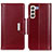 Coque Portefeuille Livre Cuir Etui Clapet M13L pour Samsung Galaxy S22 5G Rouge