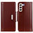 Coque Portefeuille Livre Cuir Etui Clapet M13L pour Samsung Galaxy S22 Plus 5G Marron