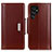 Coque Portefeuille Livre Cuir Etui Clapet M14L pour Samsung Galaxy S21 Ultra 5G Marron