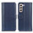 Coque Portefeuille Livre Cuir Etui Clapet M14L pour Samsung Galaxy S22 5G Bleu