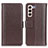 Coque Portefeuille Livre Cuir Etui Clapet M14L pour Samsung Galaxy S22 5G Marron