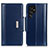 Coque Portefeuille Livre Cuir Etui Clapet M14L pour Samsung Galaxy S22 Ultra 5G Bleu