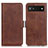 Coque Portefeuille Livre Cuir Etui Clapet M15L pour Google Pixel 6a 5G Marron