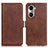 Coque Portefeuille Livre Cuir Etui Clapet M15L pour Huawei Honor 60 5G Marron