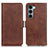 Coque Portefeuille Livre Cuir Etui Clapet M15L pour Motorola Moto G200 5G Marron