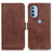 Coque Portefeuille Livre Cuir Etui Clapet M15L pour Motorola Moto G31 Marron