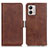 Coque Portefeuille Livre Cuir Etui Clapet M15L pour Motorola Moto G53 5G Marron