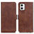 Coque Portefeuille Livre Cuir Etui Clapet M15L pour Motorola Moto G73 5G Marron