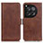 Coque Portefeuille Livre Cuir Etui Clapet M15L pour OnePlus 12 5G Marron