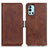 Coque Portefeuille Livre Cuir Etui Clapet M15L pour OnePlus 9R 5G Marron