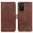 Coque Portefeuille Livre Cuir Etui Clapet M15L pour Oppo A55S 5G Marron