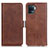 Coque Portefeuille Livre Cuir Etui Clapet M15L pour Oppo F19 Pro Marron