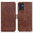 Coque Portefeuille Livre Cuir Etui Clapet M15L pour Oppo Find X5 Lite 5G Marron