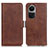 Coque Portefeuille Livre Cuir Etui Clapet M15L pour Oppo Reno10 5G Marron