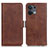 Coque Portefeuille Livre Cuir Etui Clapet M15L pour Oppo Reno8 5G Marron