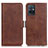 Coque Portefeuille Livre Cuir Etui Clapet M15L pour Vivo T1 5G India Marron