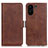 Coque Portefeuille Livre Cuir Etui Clapet M15L pour Xiaomi Redmi 13C Marron