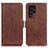 Coque Portefeuille Livre Cuir Etui Clapet M29L pour Samsung Galaxy S21 Ultra 5G Marron