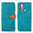 Coque Portefeuille Livre Cuir Etui Clapet N01P pour Motorola Moto G10 Cyan