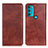 Coque Portefeuille Livre Cuir Etui Clapet N01P pour Motorola Moto G71 5G Marron