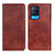 Coque Portefeuille Livre Cuir Etui Clapet N01P pour Oppo A54 4G Marron