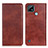 Coque Portefeuille Livre Cuir Etui Clapet N01P pour Realme C21 Marron