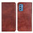 Coque Portefeuille Livre Cuir Etui Clapet N01P pour Samsung Galaxy M52 5G Marron