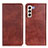 Coque Portefeuille Livre Cuir Etui Clapet N01P pour Samsung Galaxy S21 5G Marron