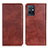 Coque Portefeuille Livre Cuir Etui Clapet N01P pour Vivo Y30 5G Marron