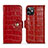 Coque Portefeuille Livre Cuir Etui Clapet N02 pour Apple iPhone 12 Rouge