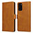 Coque Portefeuille Livre Cuir Etui Clapet N02 pour Samsung Galaxy Note 20 5G Brun Clair